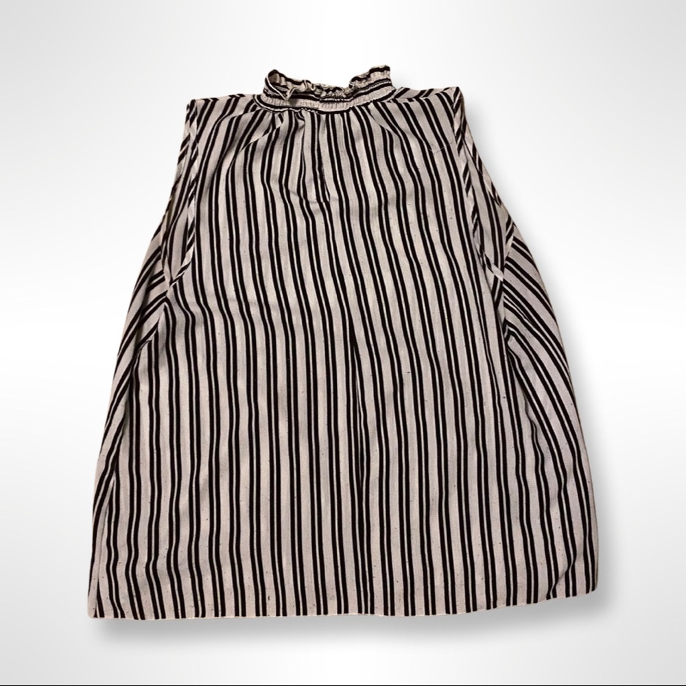 White & Black Striped Blouse